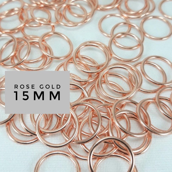 Metal o rings lingerie 15mm 5/8" rose gold bra supplies