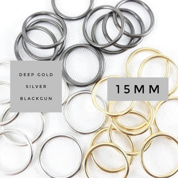 Metal o rings lingerie 15mm 5/8" silver/gold/gunmetal bra supplies