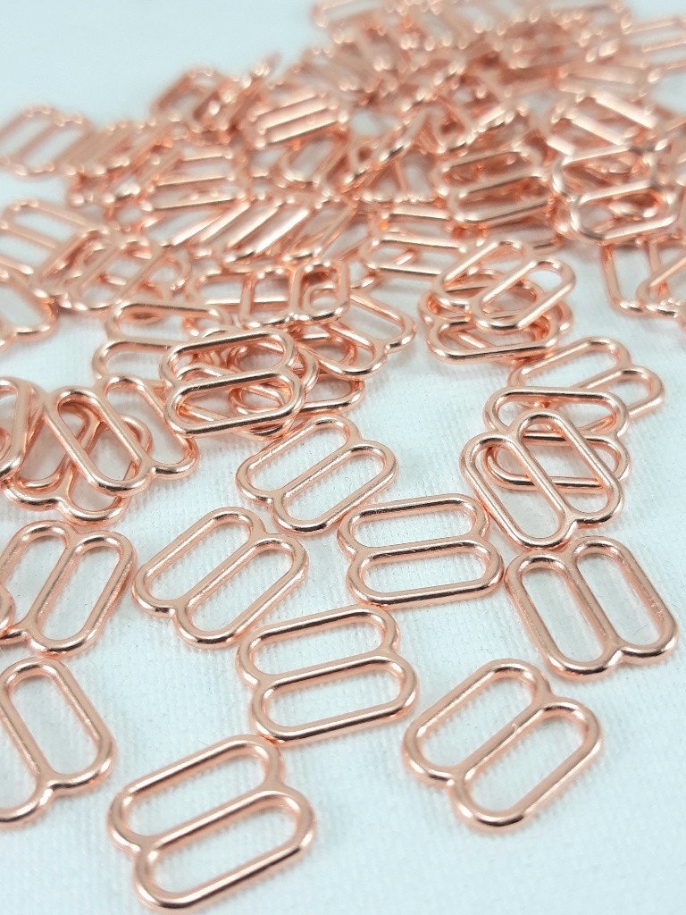 Lingerie Making Metal Slider Rose Gold Bra Straps Regulator 6/8/10/12