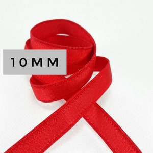 Sangle soutien-gorge élastique 10mm 1m rouge