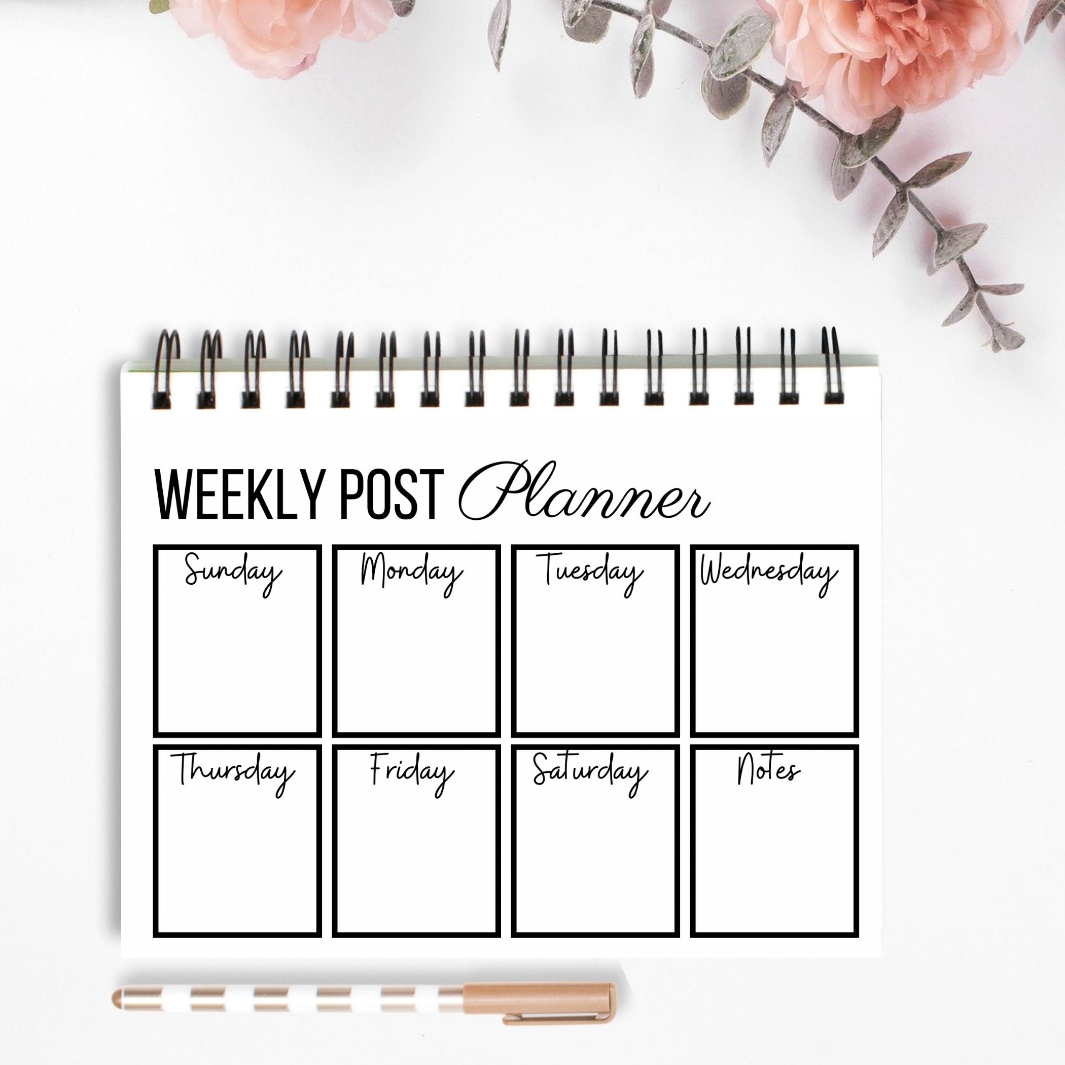 PRINTABLE Weekly Post Planner | Editable PDF | A5, A4, US Letter, A3 - Etsy