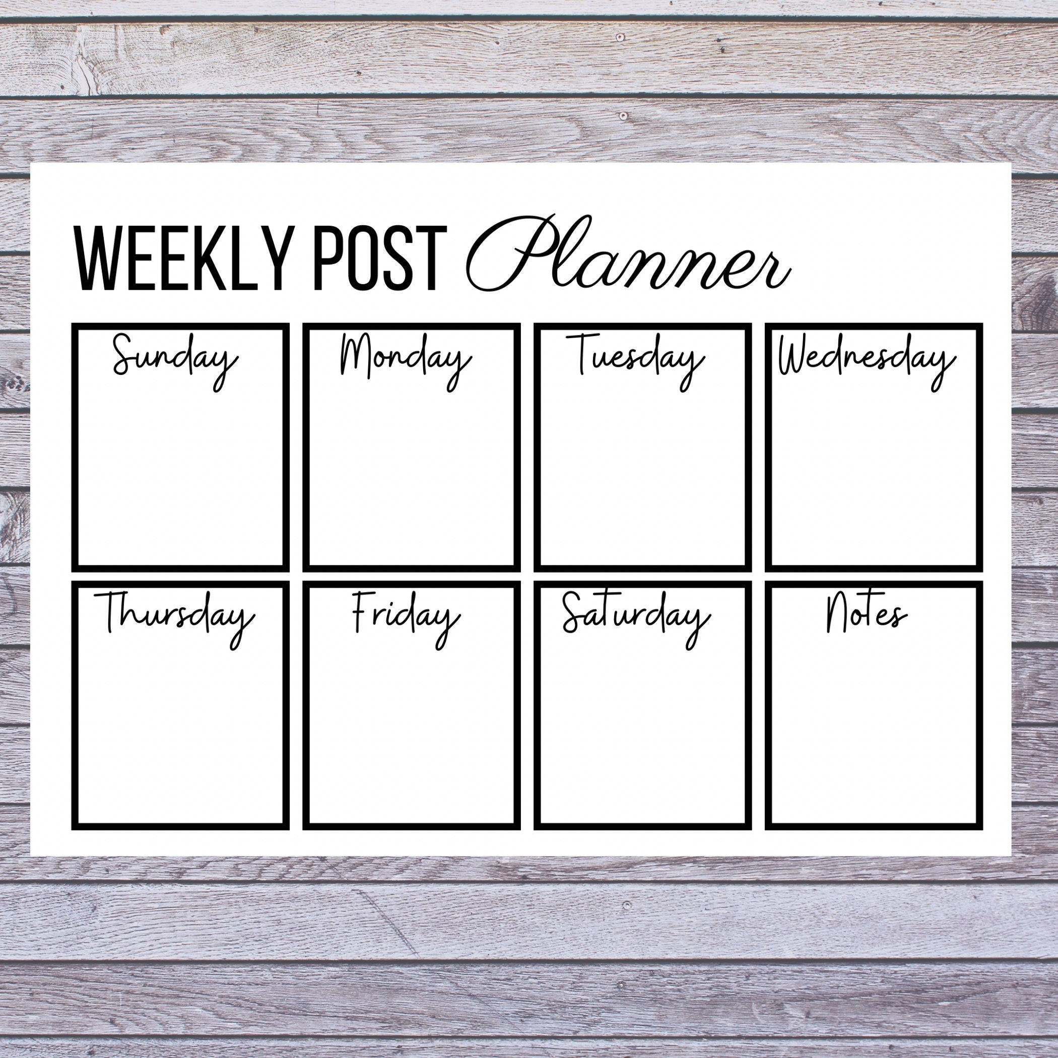 PRINTABLE Weekly Post Planner | Editable PDF | A5, A4, US Letter, A3 - Etsy