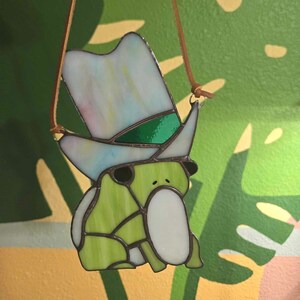 Buntglas Cowboy Frosch (Cotton Candy Hat)