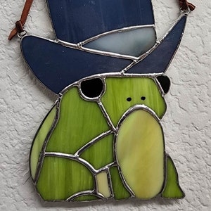 Stained Glass Cowboy Frog (Dark Gray Hat)