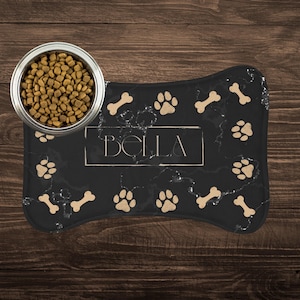Personalized Dog / Cat Food Mat, Dog / Cat Bowl Mat, Pet / Dog / Cat Placemat, Machine Washable Dog / Cat Feeding Mat, Custom Pet Gift