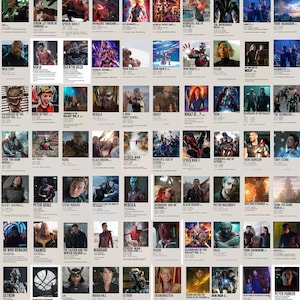 100 PCS Marvel MCU Mini Characters Poster, MCU Polaroid Posters, Marvel Wall Collage, Super Hero Pictures Room Decor, Movie Photo Kit