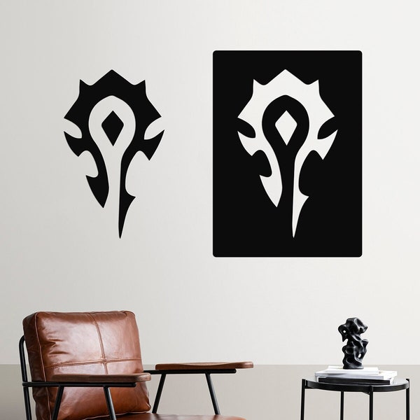 WOW Wall Sign, Horde Symbol, WOW Horde Wall Sign, WOW Wooden Sign