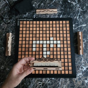 Personalized Wooden Word Game: Handmade Family Board Game