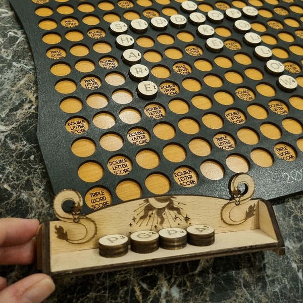 wooden travel scrabble