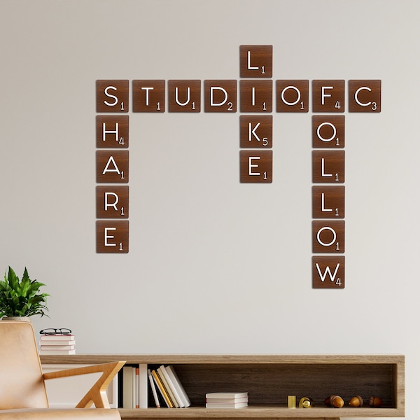 Scrabble Wall Tiles, Scrabble Letter Tiles, Wood Sign, Scrabble Wall Art Decor,  Wall Housewarming Decor, Family Wall Art