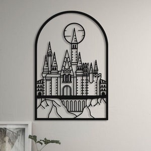 Magical School Wooden Wall Decor - Movie-Inspired Home Decor - Nursery Wall Sign - Wizard Castle Crests Wall Sign - Fantasy Castle Wall Art