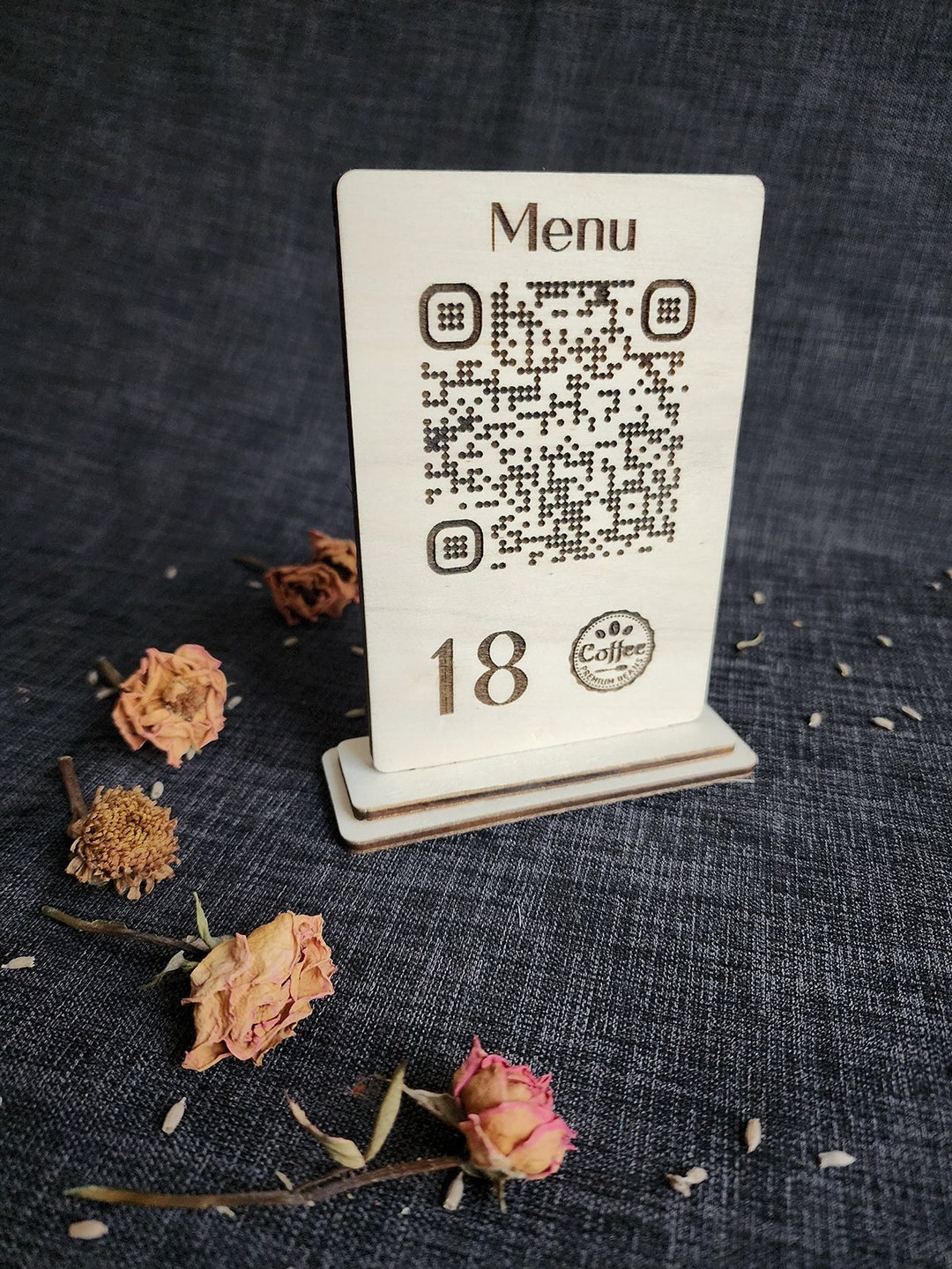 Restaurant Table Numbers With QR Code Menu, Cafe Table Numbers, Wedding