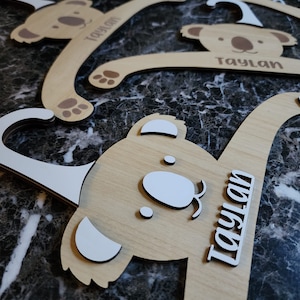Wooden Baby Hangers, Wooden Baby Closet Hangers, Baby Shower Gift, Baby Shower Gift,  Wooden Animal Baby Hangers