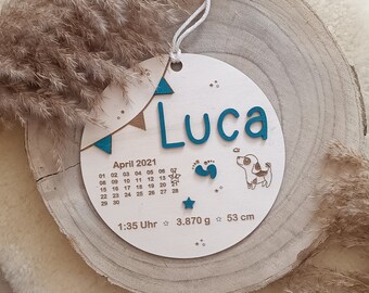 Geburtsdaten Holzschild, Tafel personalisiert, Geschenk Geburt, Taufe, Deko Kinderzimmer, Familie Geschenk, Babygeschenk, mit Name