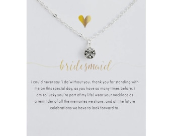 Bridesmaids necklace Will you be my bridesmaid  Thank you gift