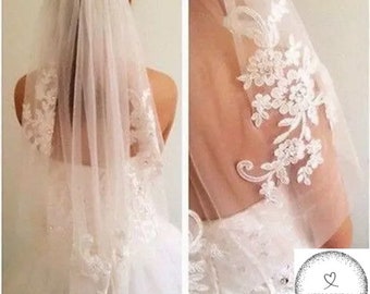 Voile de mariage voile de mariée peigne voile enterrement de vie de jeune fille voile bachelorette voile blanc ou ivoire longueur du coude