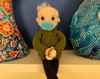 Poupée au crochet Bernie Sanders, poupée amigurumi Bernie Sanders