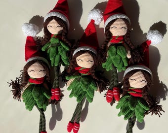 Gehaakt kerstelfmeisje: handgemaakte kerstversiering