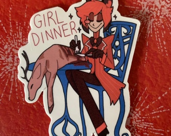 Girl dinner sticker