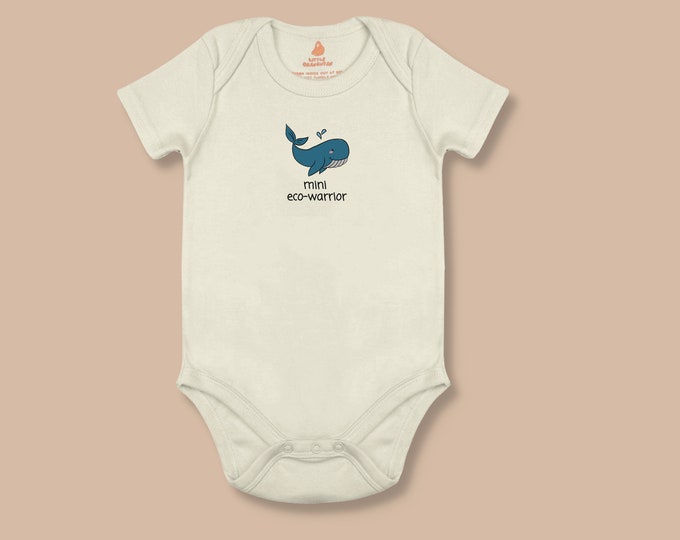 Organic Mini Eco-Warrior Bodysuit | 100% Organic Cotton | Sustainable Baby Shower Gift | Baby Clothes