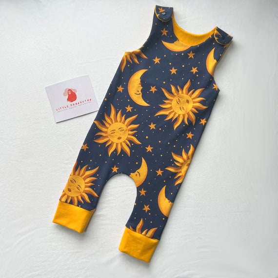 Sun and Moon Organic Cotton Unisex Baby Romper | Baby Shower Gift | Celestial Gift | Sustainable Baby Gift