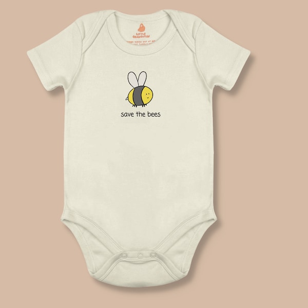 Organic Save the Bees Body / 100% cotone biologico / regalo per baby shower sostenibile / vestiti per bambini