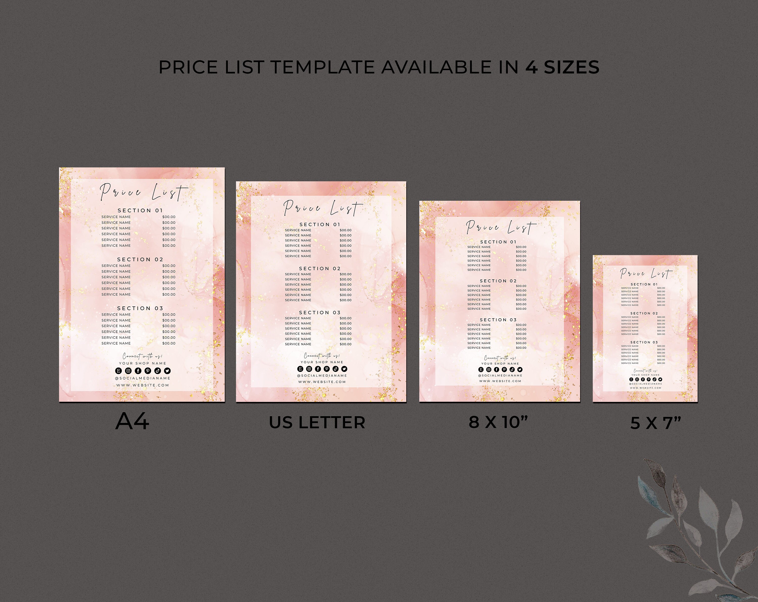 Editable Price List Template DIY Price Sheet Printable | Etsy