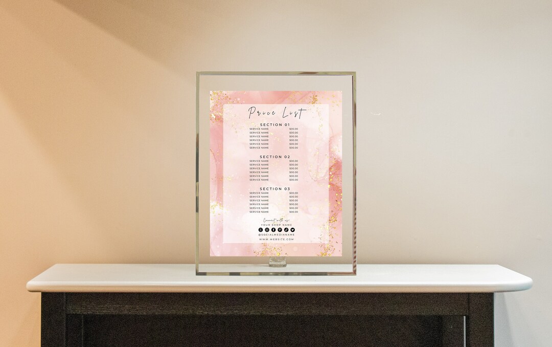 Editable Price List Template DIY Price Sheet Printable - Etsy