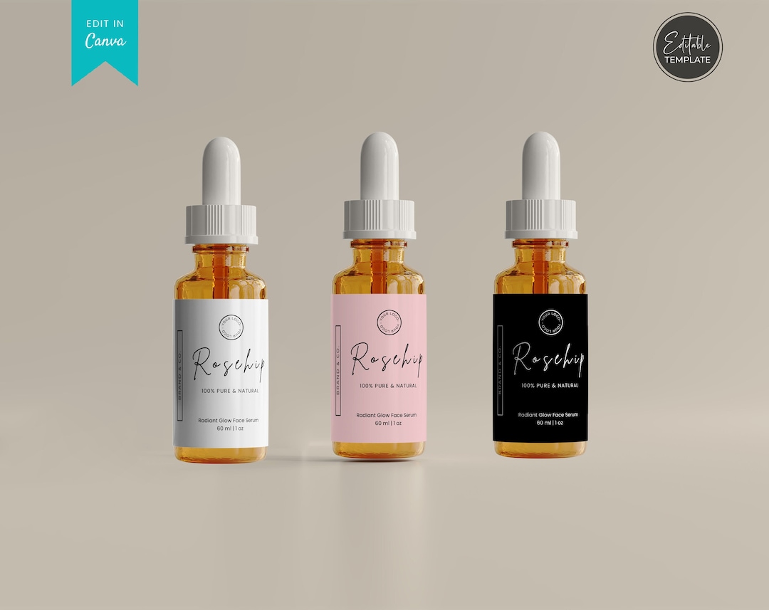 Editable Product Label Custom Label Template Stylish Dropper - Etsy Canada