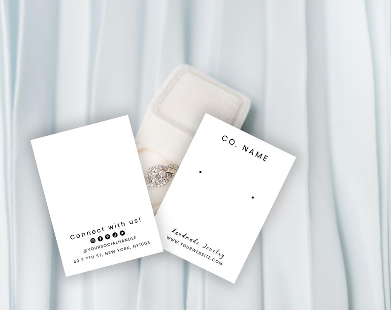 EDITABLE Jewelry Display Card Template Minimal Jewelry Etsy