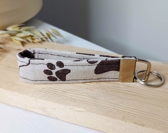 Dog Paw Print Keychain, Pet Lover Keychain, Fabric Keychain, Holder for Keys, Small Keychain, Brand New House