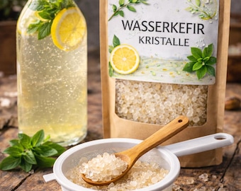 Cristales activos de kéfir de agua | Cultivo iniciador | Prepara tu propio kéfir de agua | Vegano | 30 g • 60 g • 90 g