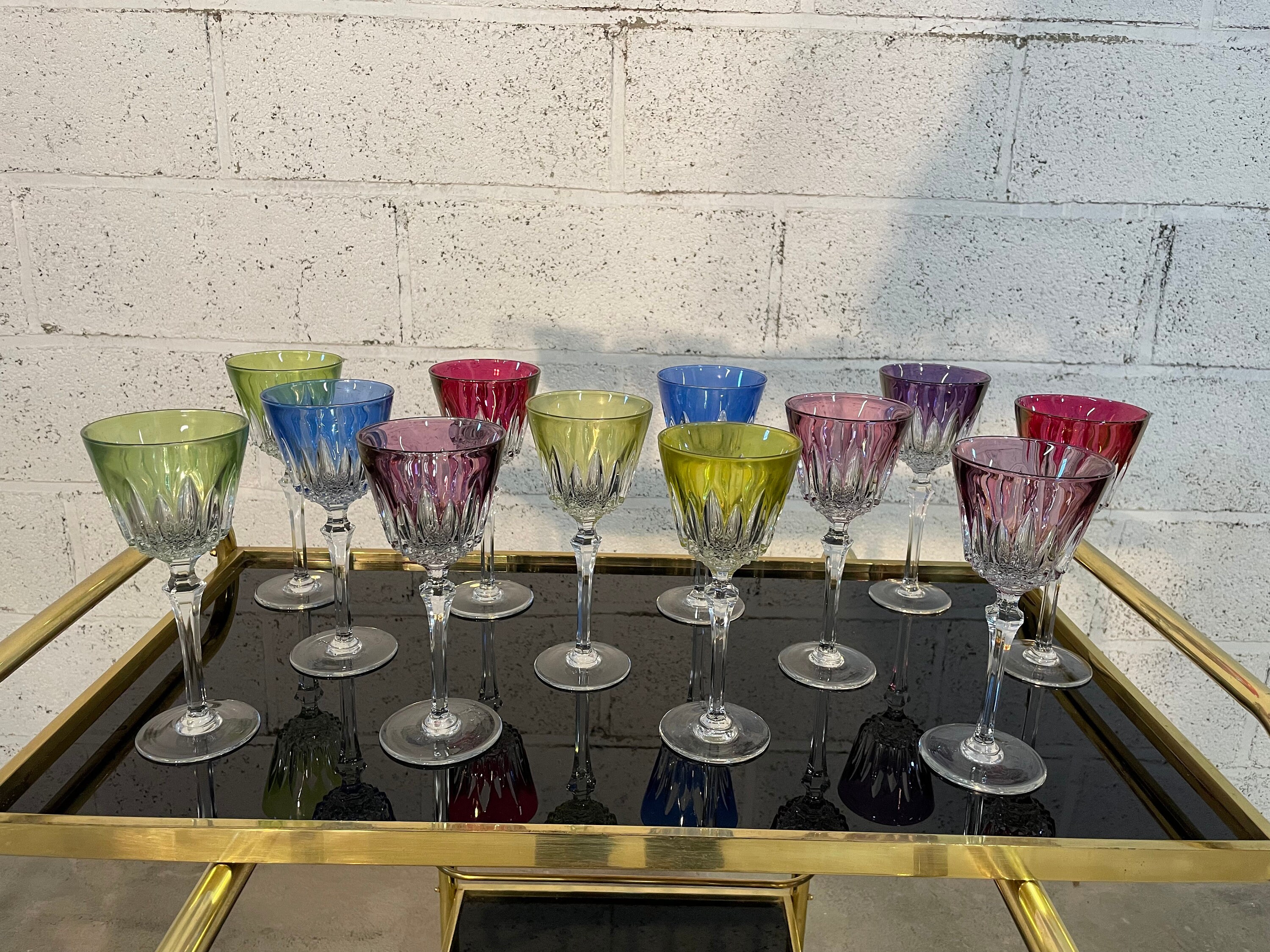 Suite de 12 Verres Couleurs