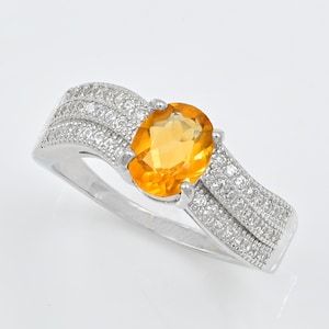 Natural Citrine Ring, 925 Sterling Silver, Statement Ring, November Birthstone, Citrine Jewelry, Women Jewelry, Birthday Gift, Gift For Her