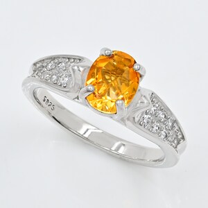Natural Citrine Ring, 925 Sterling Silver, Solitaire Ring, November Birthstone, Citrine Jewelry, Wedding Ring, Engagement Ring, Gift For Her