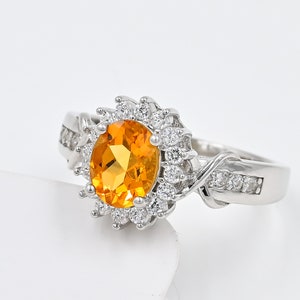 Natural Citrine Ring, 925 Sterling Silver, Solitaire Ring, November Birthstone, Citrine Jewelry, Proposal Ring, Wedding Ring, Gift For Her