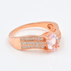 Natural Morganite Ring, 925 Sterling Silver, October Birthstone, Statement Ring, Morganite Jewelry, Proposal Ring, Women Ring, Gift For Her