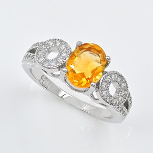 Natural Citrine Ring, 925 Sterling Silver, Solitaire Ring, November Birthstone, Citrine Jewelry, Wedding Ring, Birthday Gift, Gift For Her