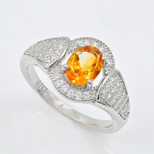 Natural Citrine Ring, 925 Sterling Silver, Statement Ring, November Birthstone, Promise Ring, Citrine Jewelry, Anniversary Gift Gift For Her
