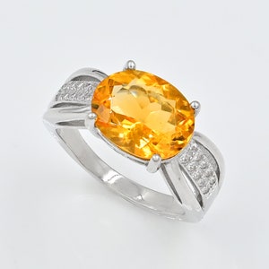 9x11 MM Oval Cut Natural Citrine Ring, 925 Sterling Silver, Solitaire Ring, November Birthstone, Unique Ring, Engagement Ring, Gift For Her