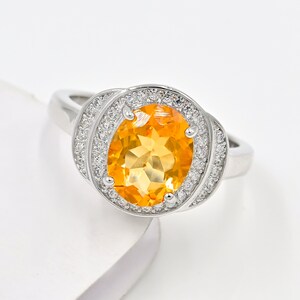 Natural Citrine Ring, 925 Sterling Silver, Statement Ring, November Birthstone, Citrine Jewelry, Promise Ring, Engagement Ring, Gift For Her