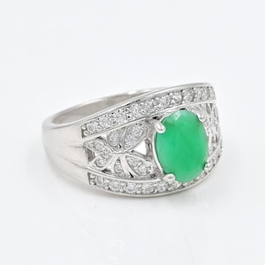 Natural Emerald Ring, 925 Sterling Silver, May Birthstone, Statement Ring, Emerald Jewelry, Wedding Ring, Anniversary Gift, Gift For Her