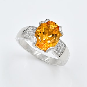 9x11 MM Natural Citrine Ring, 925 Sterling Silver, Solitaire Ring, November Birthstone, Yellow Stone Ring, Engagement Ring, Gift For Her