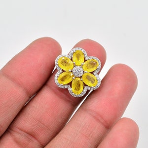 7x5mm Natural Yellow Sapphire Ring, 925 Sterling Silver, Statement Ring, September Birthstone, Proposal Ring, Engagement Ring, Gift For Her