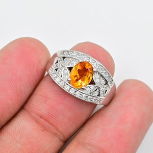 Natural Citrine Ring, 925 Sterling Silver, November Birthstone, Statement Ring, Unique Ring, Citrine Jewelry, Wedding Ring, Gift For Her