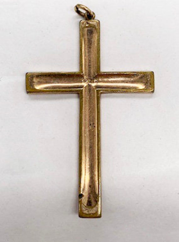 Victorian Gold Filled Engraved Cross - image 2