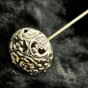 Alfiler para sombrero Sterling Art Nouveau Filagree