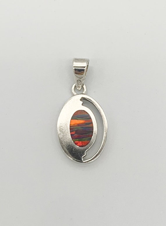 Mexican Sterling and Faux Ammolite Pendant