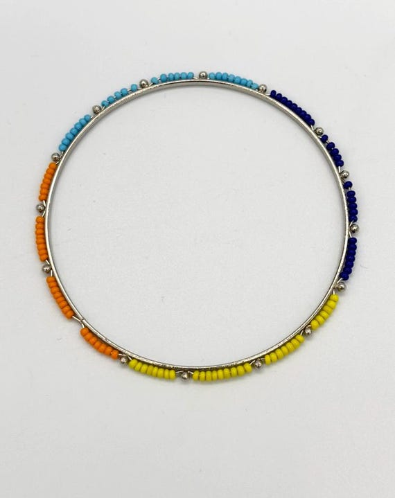 Multi Colored Beaded Bangle - image 1