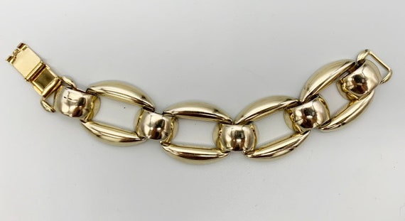 Sterling Large Hollow Link Bracelet - image 2